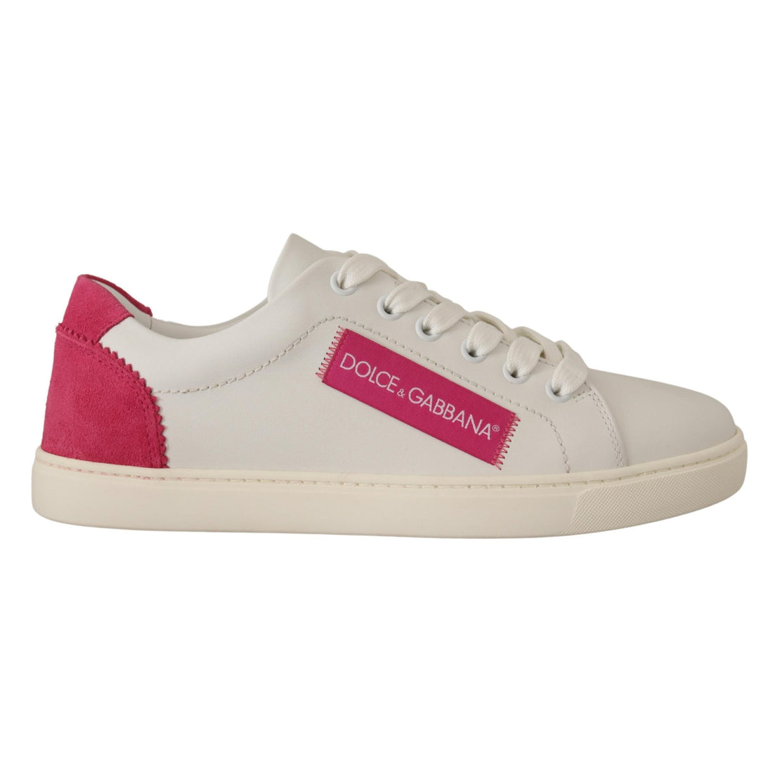 Dolce & Gabbana Elegant White Leather Low-Top Sneakers