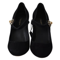 Dolce & Gabbana Elegant Black Suede Mary Janes Pumps