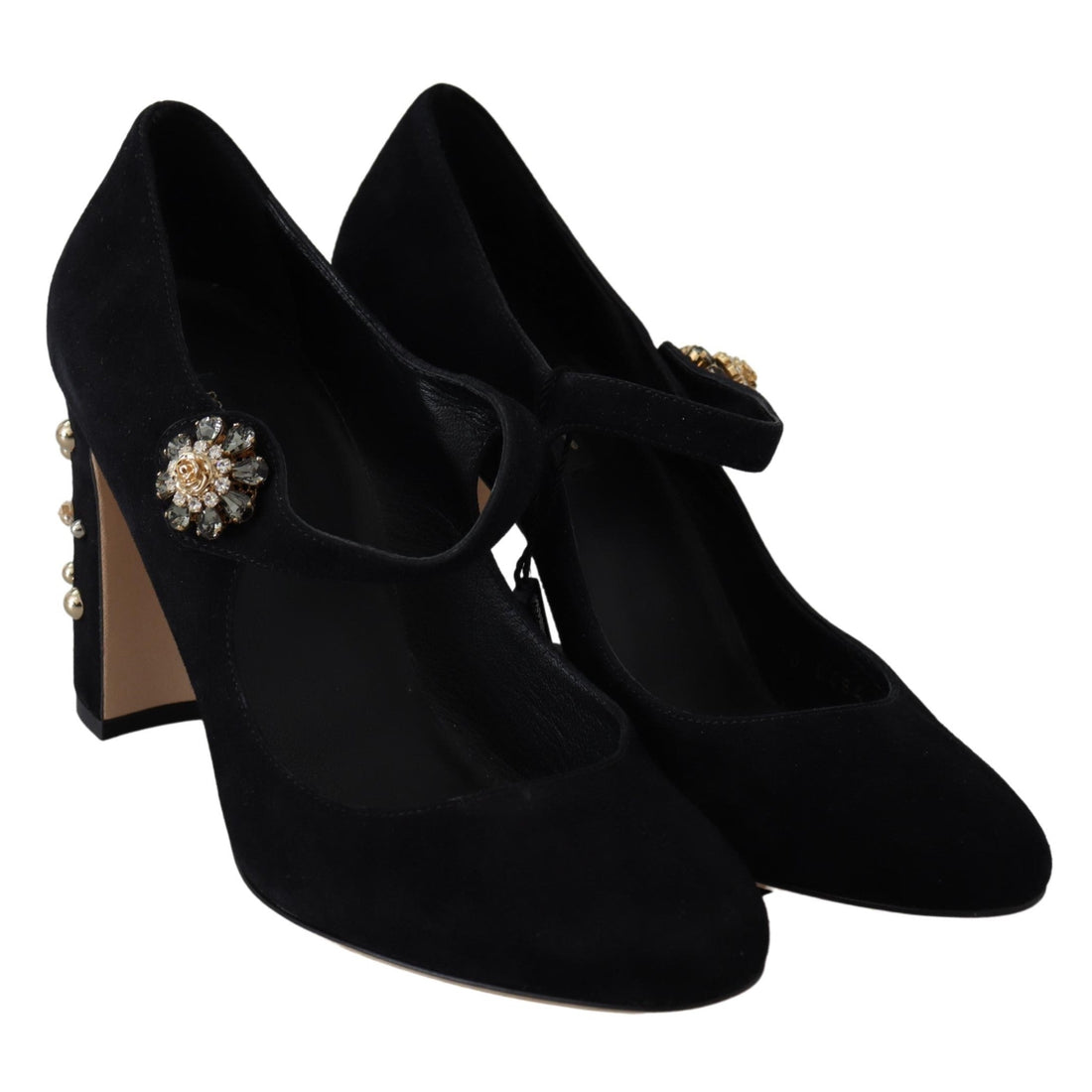 Dolce & Gabbana Elegant Black Suede Mary Janes Pumps