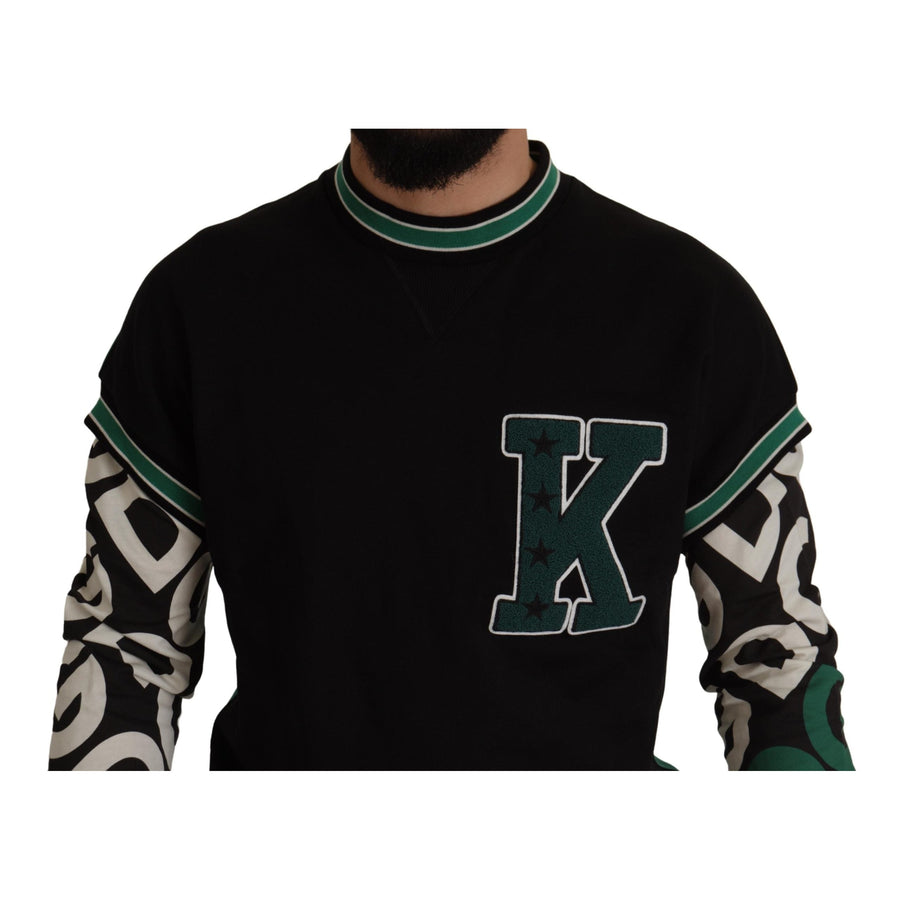 Dolce & Gabbana Regal Crewneck Pullover Sweater - Black & Green