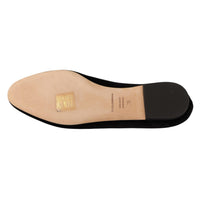 Dolce & Gabbana Black DG Sacred Heart Patch Slip On Flat Shoes