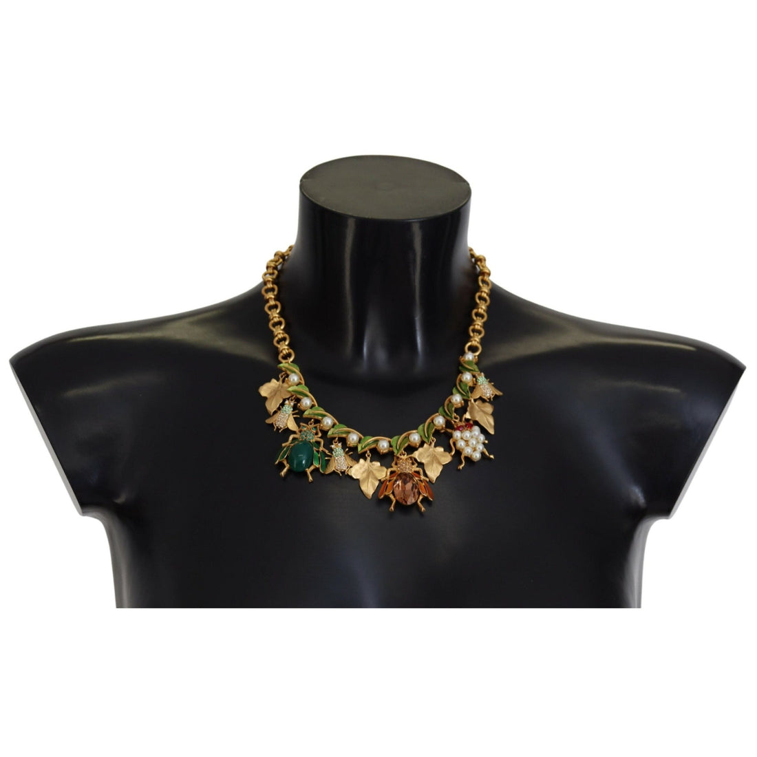 Dolce & Gabbana Multicolor Crystal Gold Statement Necklace