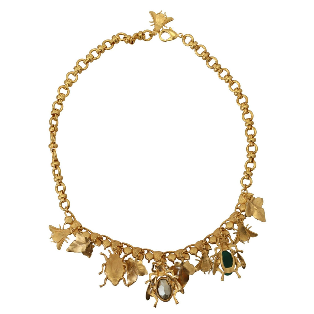 Dolce & Gabbana Multicolor Crystal Gold Statement Necklace