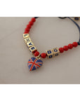 Dolce & Gabbana Elegant Blue, Red Glass & Zama Bracelet