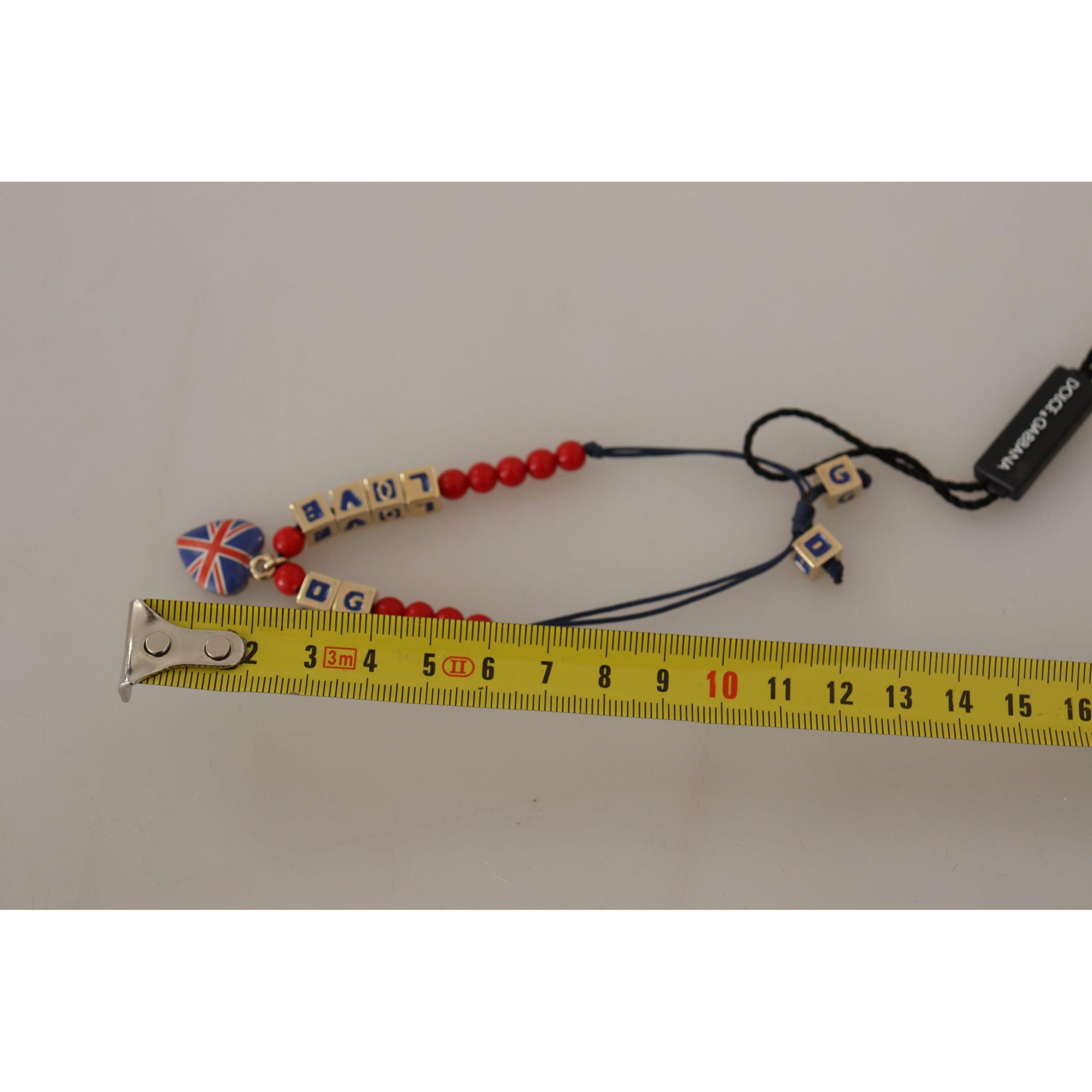 Dolce &amp; Gabbana Elegant Blue, Red Glass &amp; Zama Bracelet