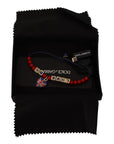 Dolce & Gabbana Elegant Blue, Red Glass & Zama Bracelet
