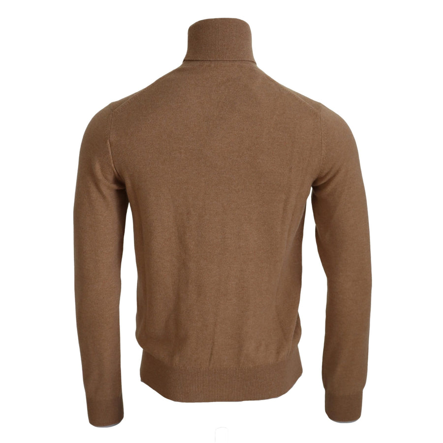 Dolce & Gabbana Beige Cashmere Turtleneck Pullover Sweater