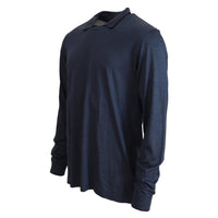 Dolce & Gabbana Sophisticated Silk Polo Sweater in Blue