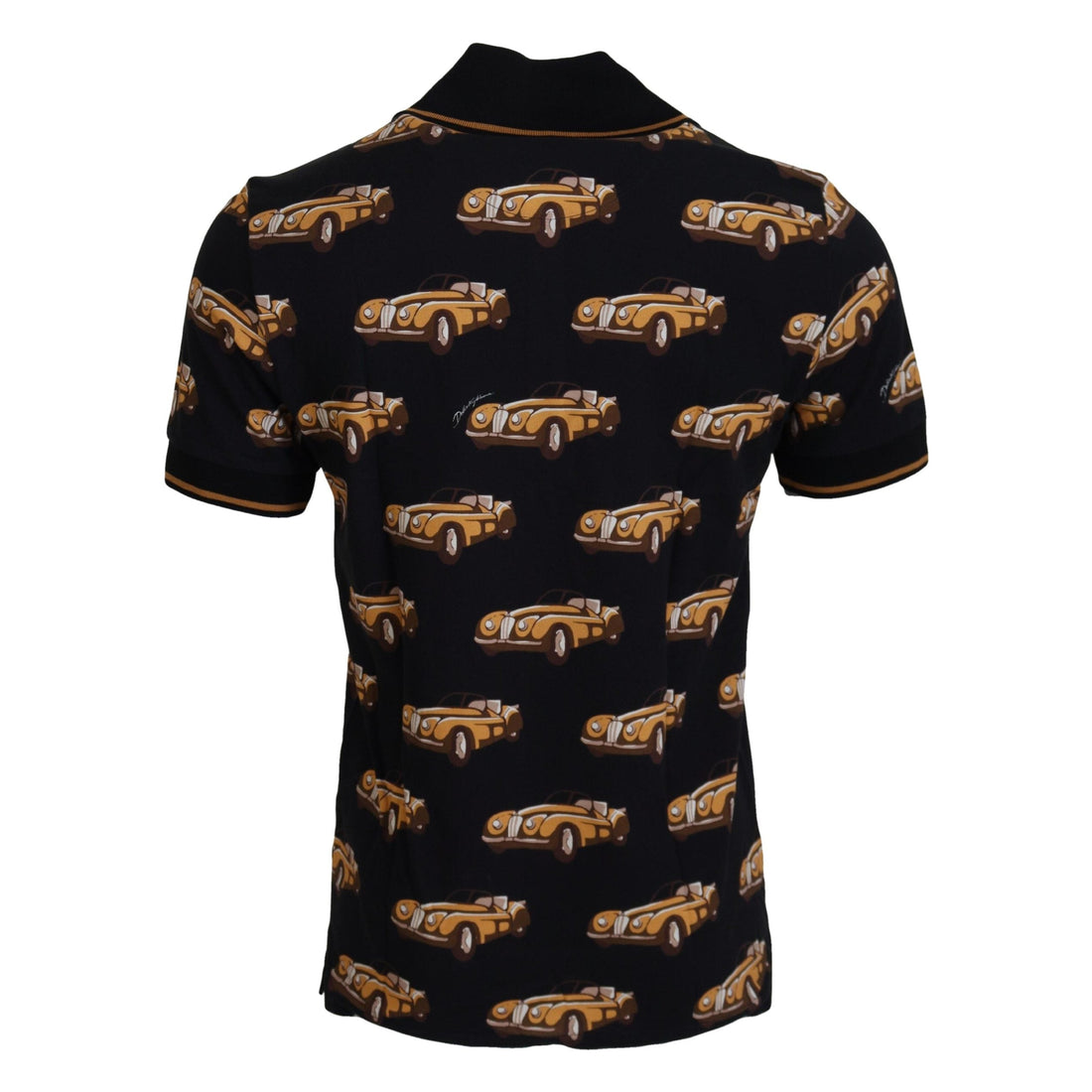 Dolce & Gabbana Elegant Car Print Polo T-Shirt in Black