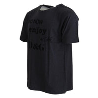 Dolce & Gabbana Elegant Gray Motive Crew Neck T-Shirt