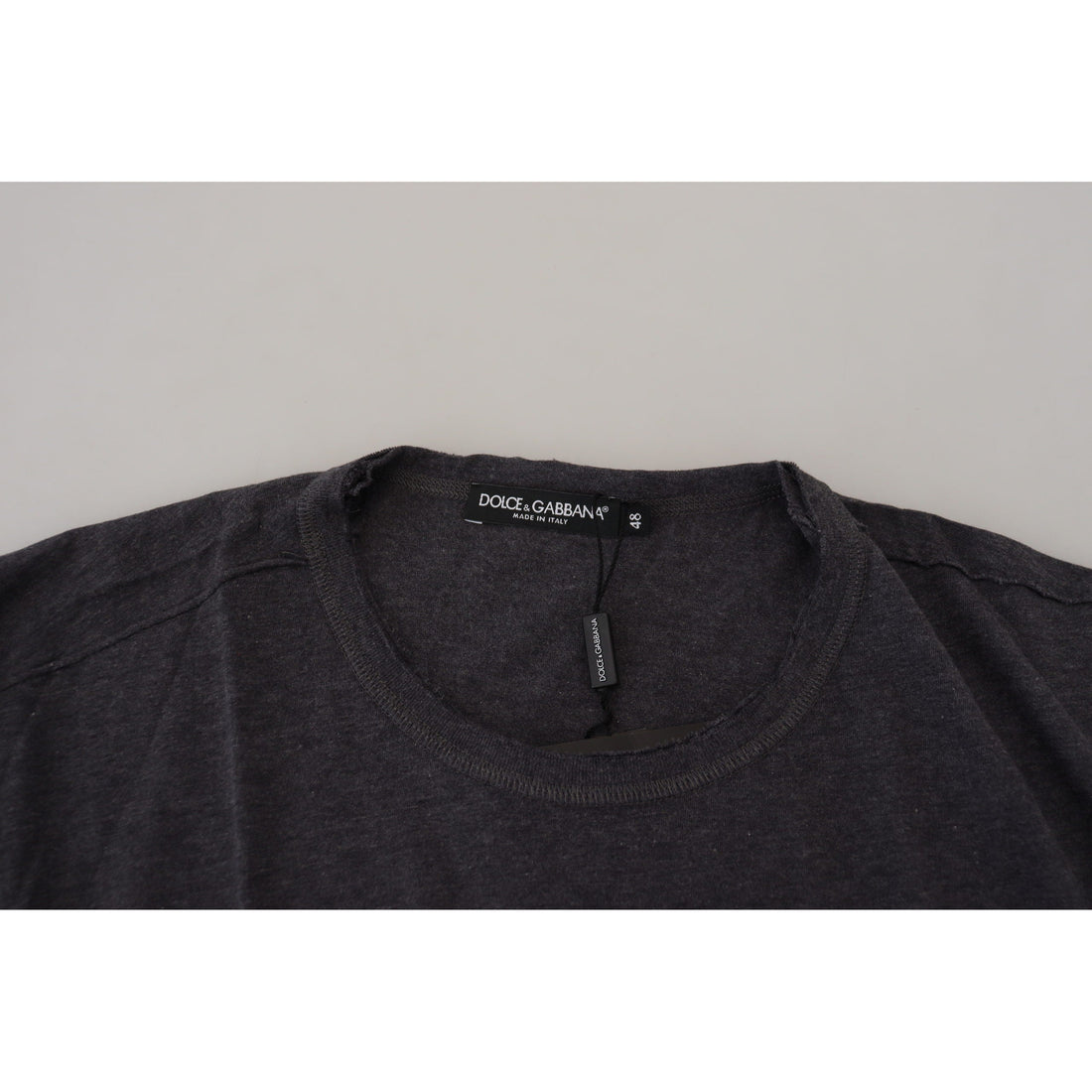 Dolce & Gabbana Gray Crewneck Cotton Short Sleeve  T-shirt