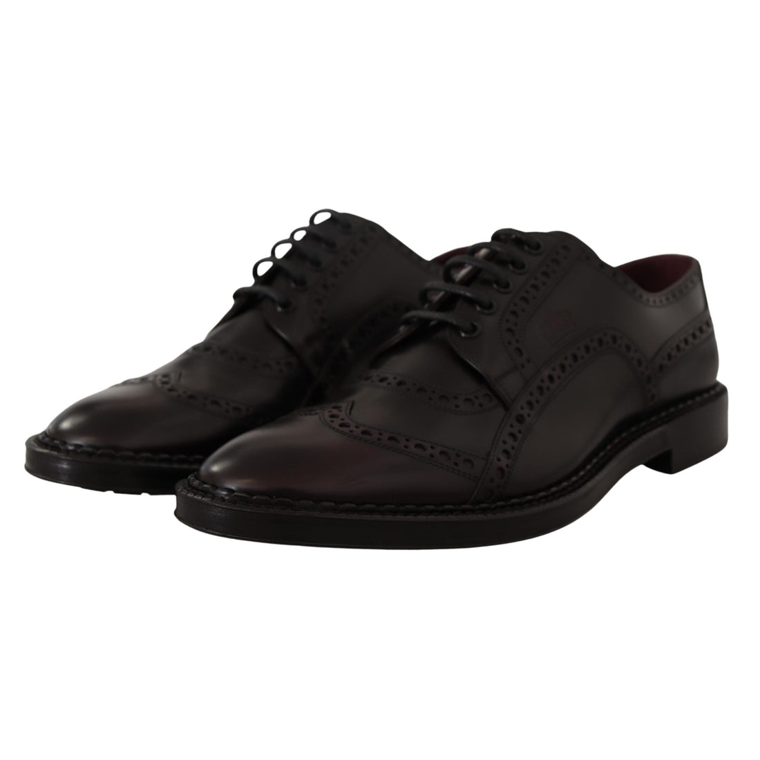 Dolce & Gabbana Elegant Purple Leather Derby Formal Shoes