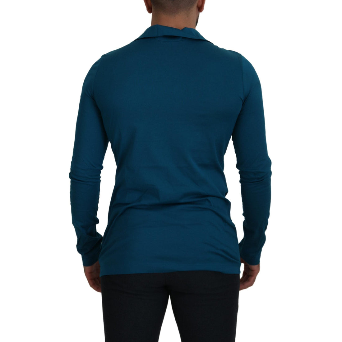 Dolce & Gabbana Elegant Blue Cotton Pullover Sweater