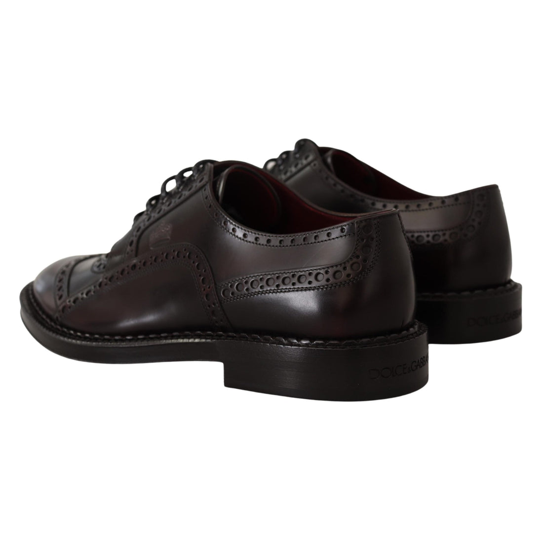 Dolce & Gabbana Elegant Purple Leather Derby Formal Shoes