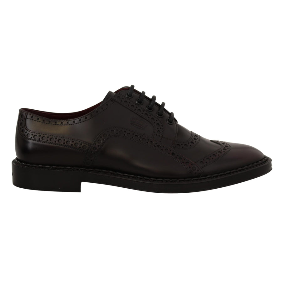 Dolce & Gabbana Elegant Purple Leather Derby Formal Shoes