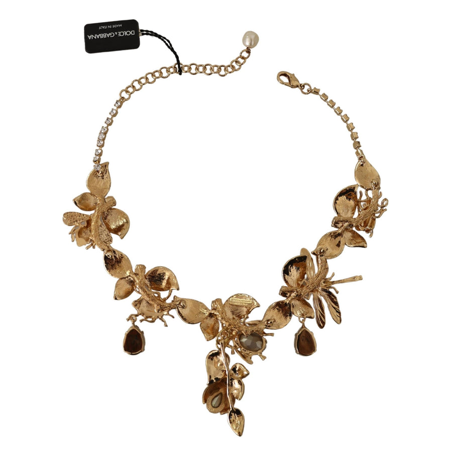 Dolce & Gabbana Elegant Sicily Floral Bug Statement Necklace