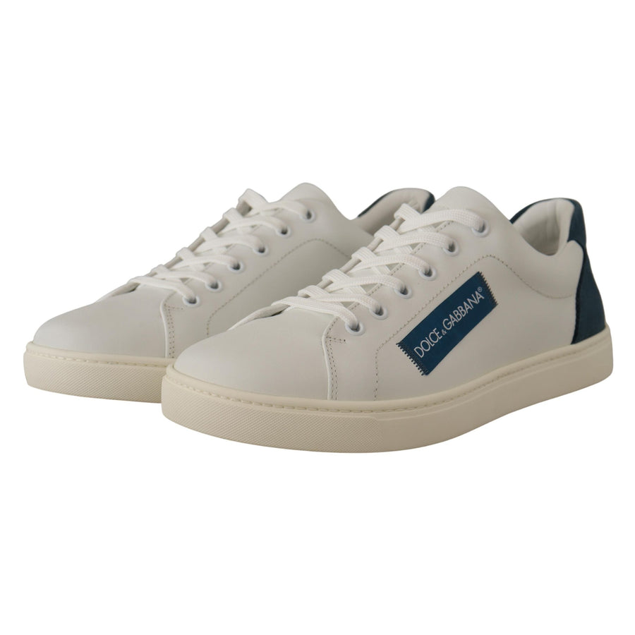 Dolce & Gabbana Chic White Leather Low-Top Sneakers