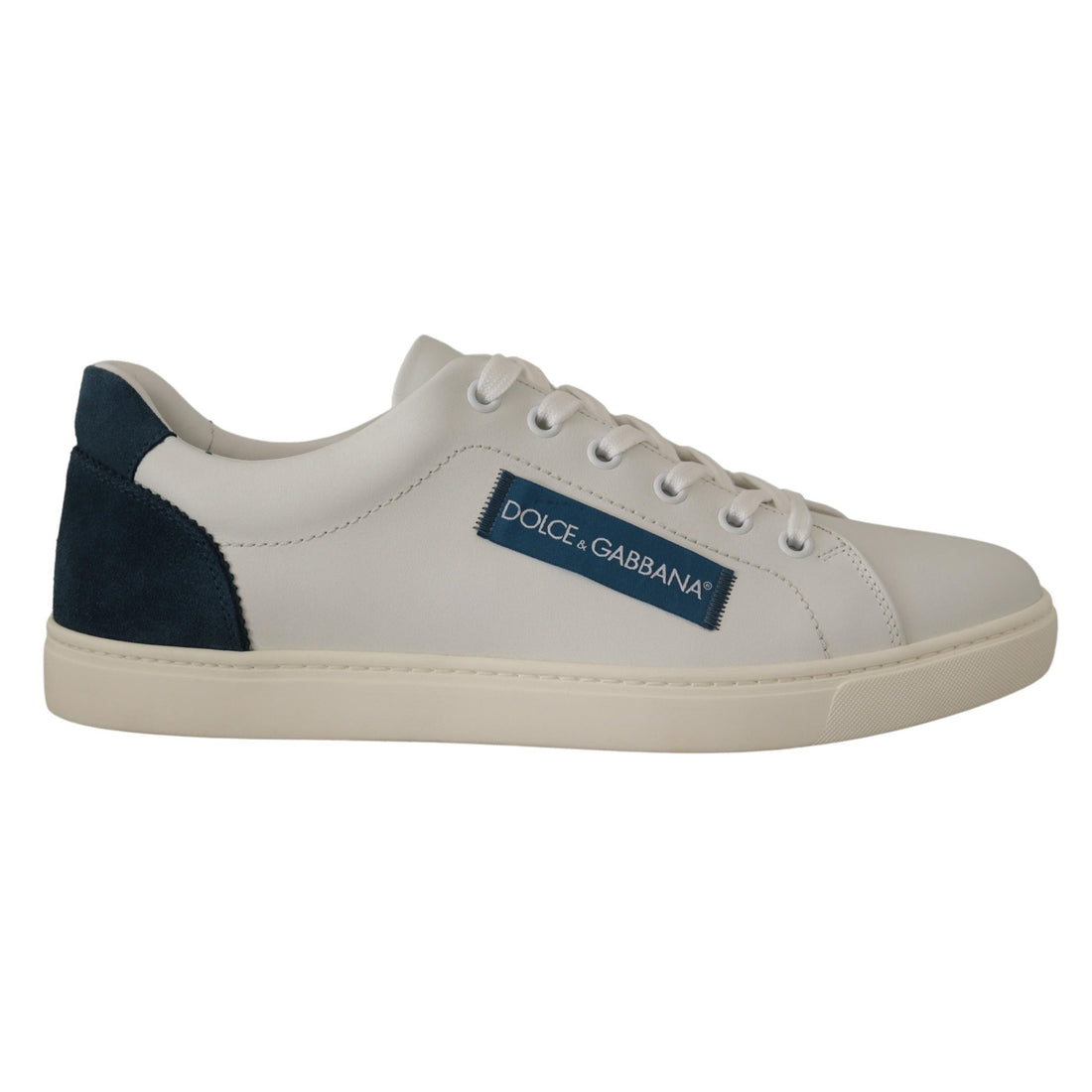 Dolce & Gabbana Chic White Leather Low-Top Sneakers