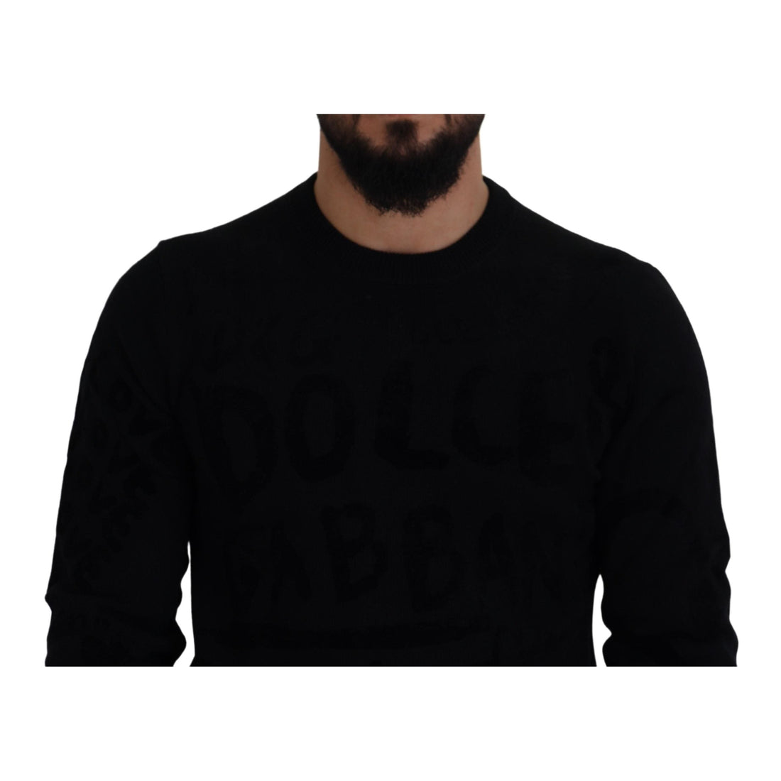 Dolce & Gabbana Elegant Black Logo Wool Sweater