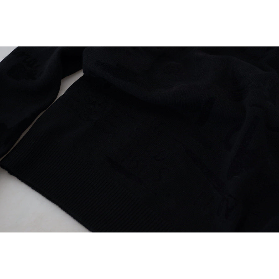 Dolce & Gabbana Elegant Black Logo Wool Sweater