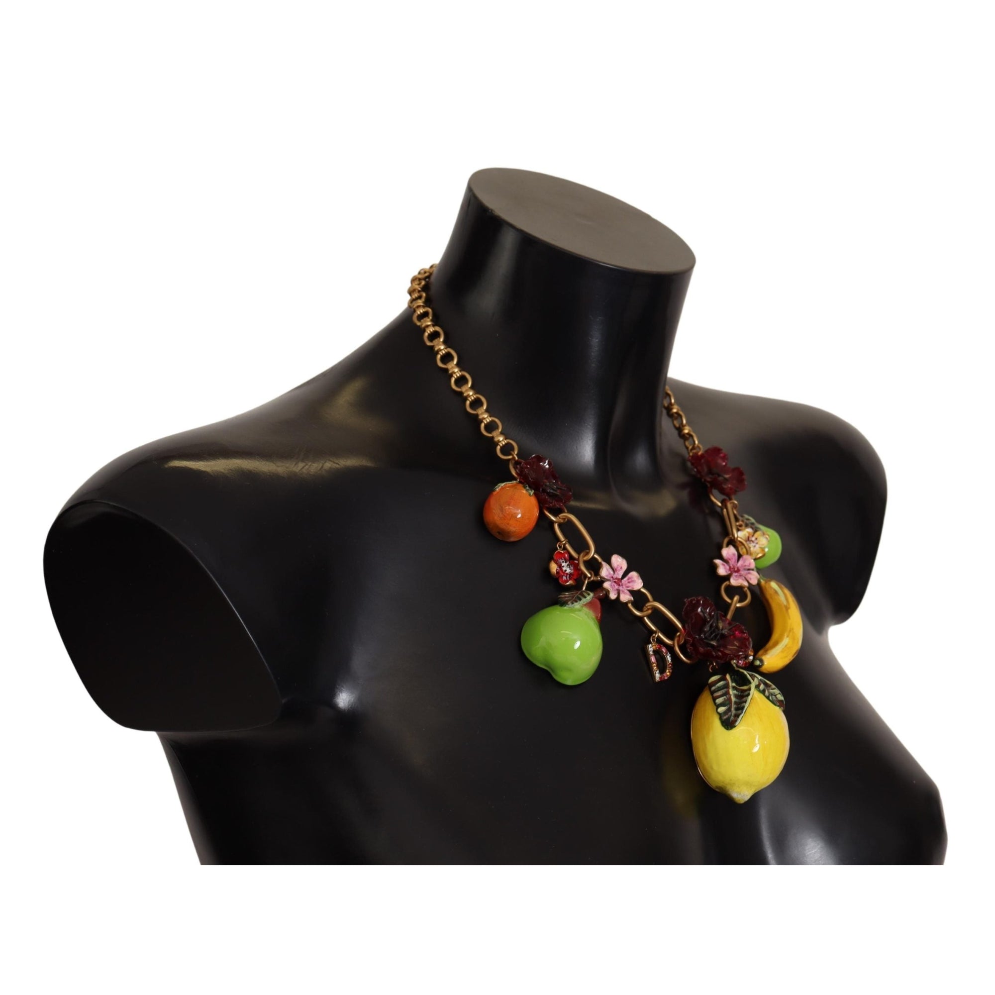Dolce &amp; Gabbana Chic Gold Statement Sicily Fruit Necklace