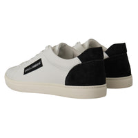 Dolce & Gabbana Elegant White Leather Low Top Sneakers