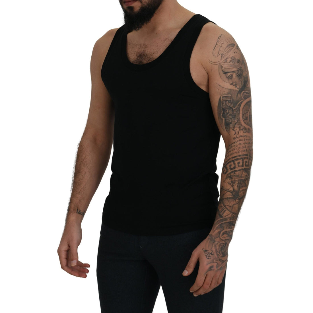 Dolce & Gabbana Black Cotton Sleeveless Men T-shirt