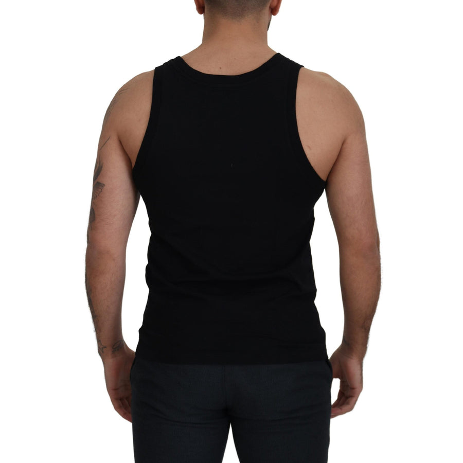 Dolce & Gabbana Black Cotton Sleeveless Men T-shirt