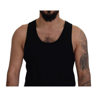 Dolce & Gabbana Black Cotton Sleeveless Men T-shirt