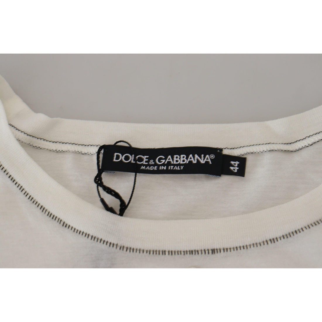 Dolce & Gabbana Elegant White Cotton-Silk Blend Tee