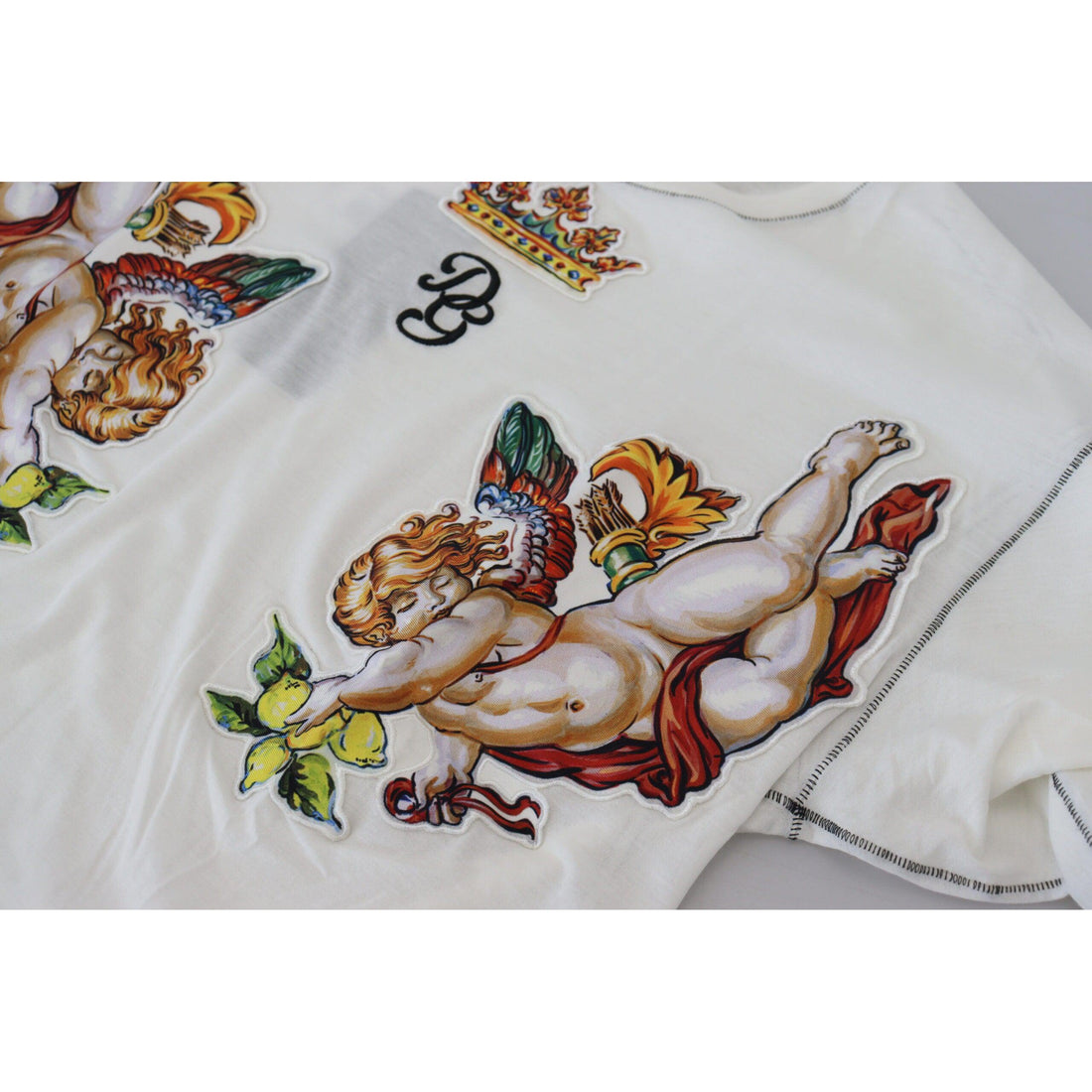 Dolce & Gabbana Elegant White Cotton-Silk Blend Tee