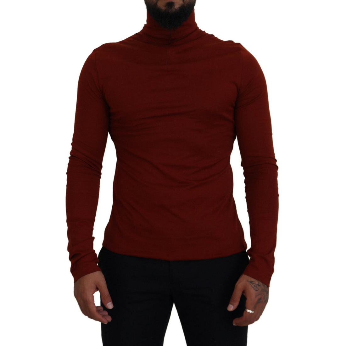 Dolce & Gabbana Elegant Maroon Collar Zip Sweater