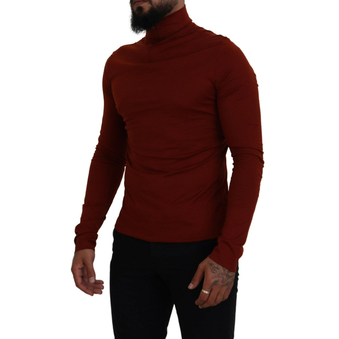 Dolce & Gabbana Elegant Maroon Collar Zip Sweater