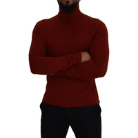 Dolce & Gabbana Elegant Maroon Collar Zip Sweater