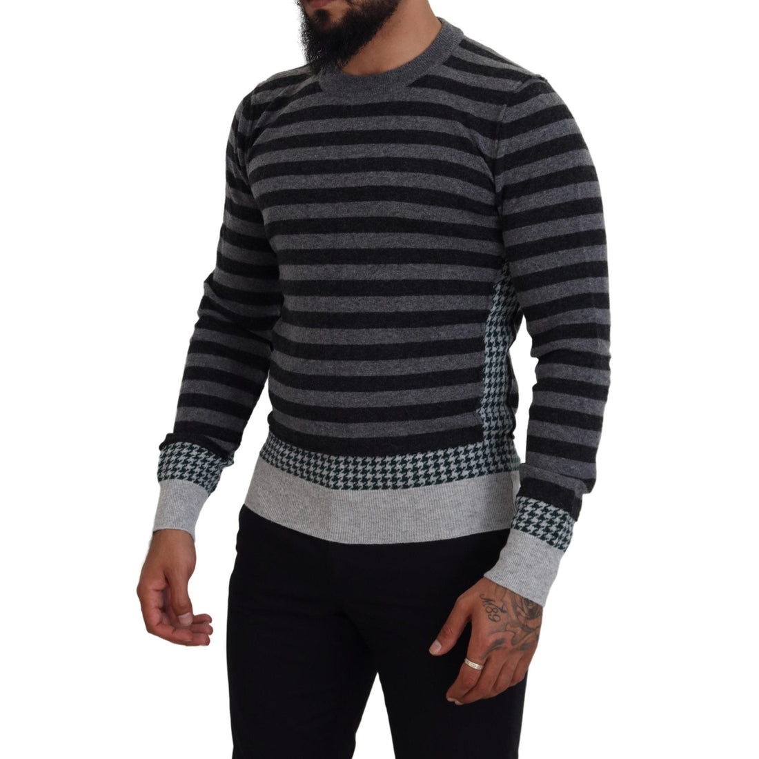 Dolce & Gabbana Elegant Striped Wool Crewneck Sweater