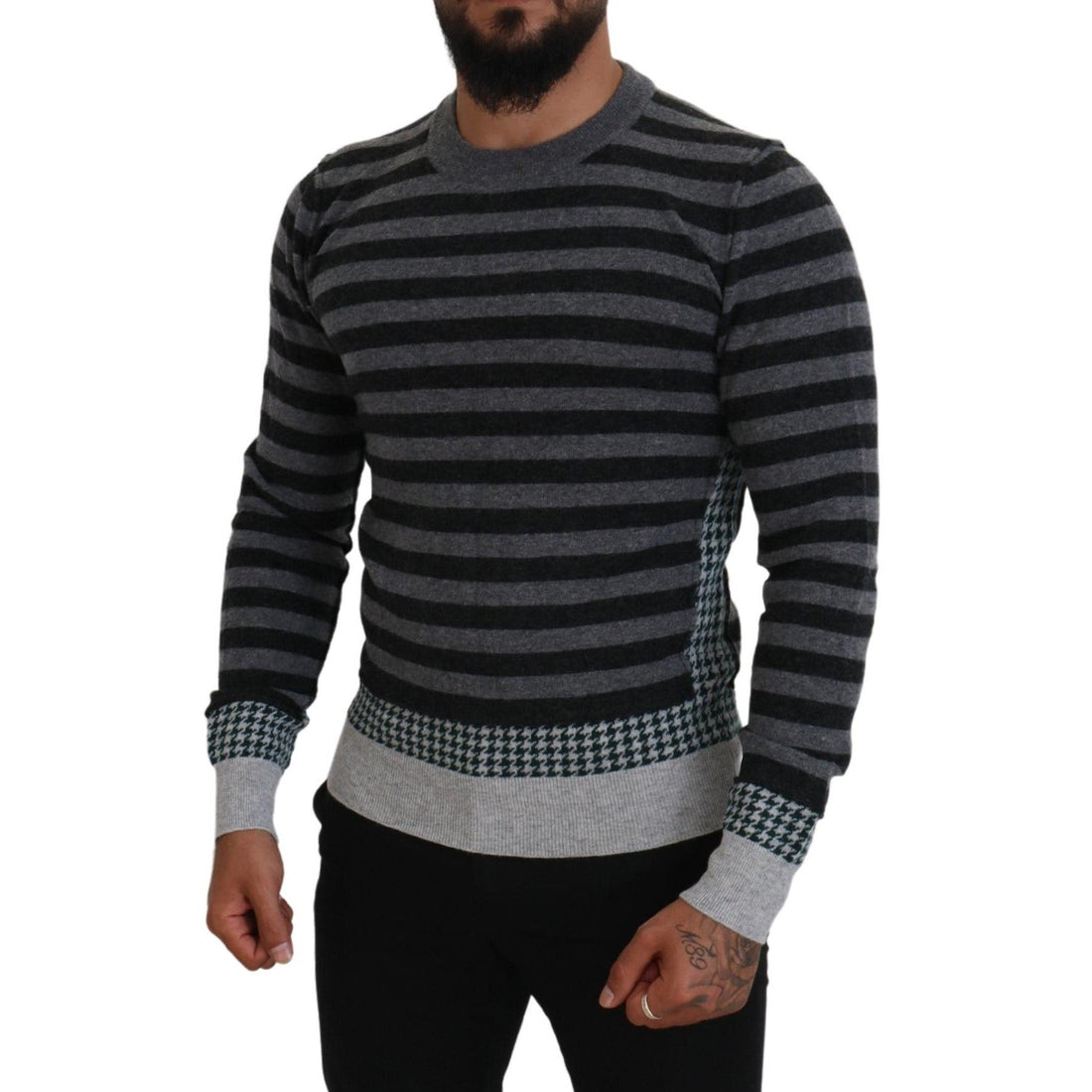 Dolce & Gabbana Elegant Striped Wool Crewneck Sweater