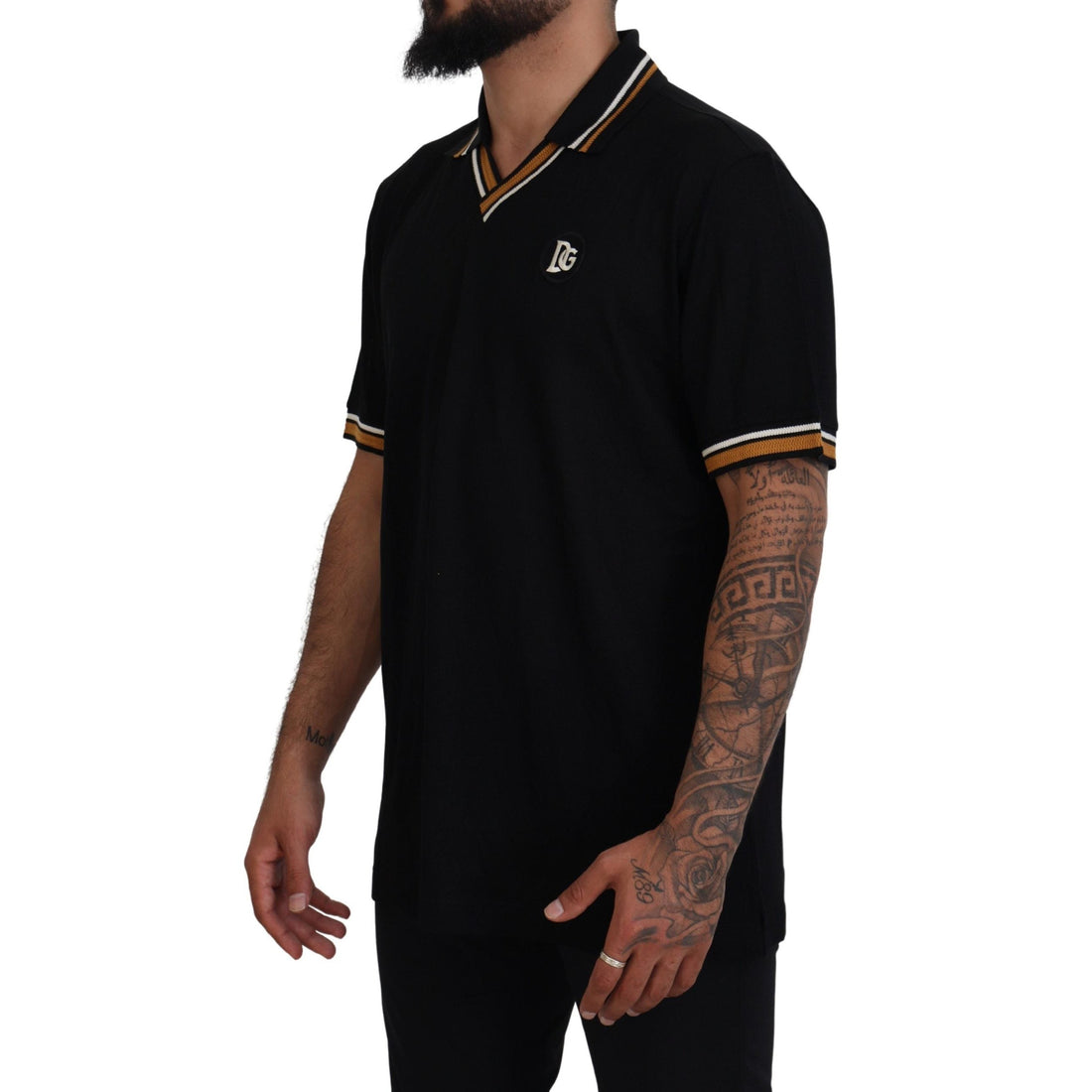 Dolce & Gabbana Elegant Black Silk Polo T-Shirt