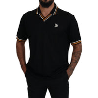 Dolce & Gabbana Elegant Black Silk Polo T-Shirt