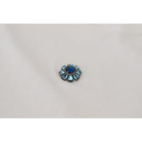 Dolce & Gabbana White Cotton Blue Crystal Men T-shirt