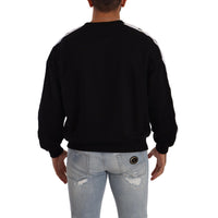 Dolce & Gabbana Black Cotton Crewneck Crown 1984 Stars Pullover Black