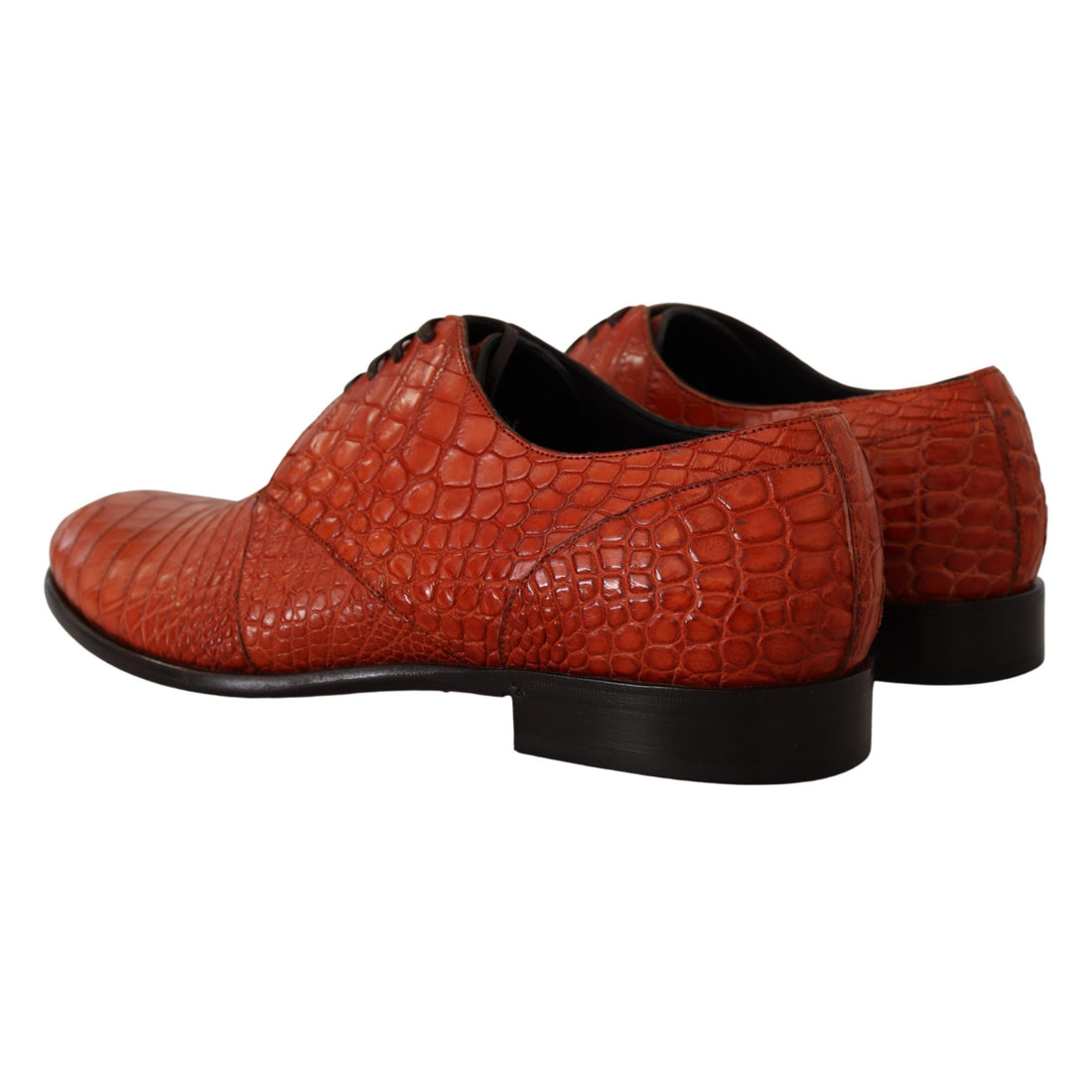 Dolce & Gabbana Exotic Orange Croc Leather Laceup Dress Shoes