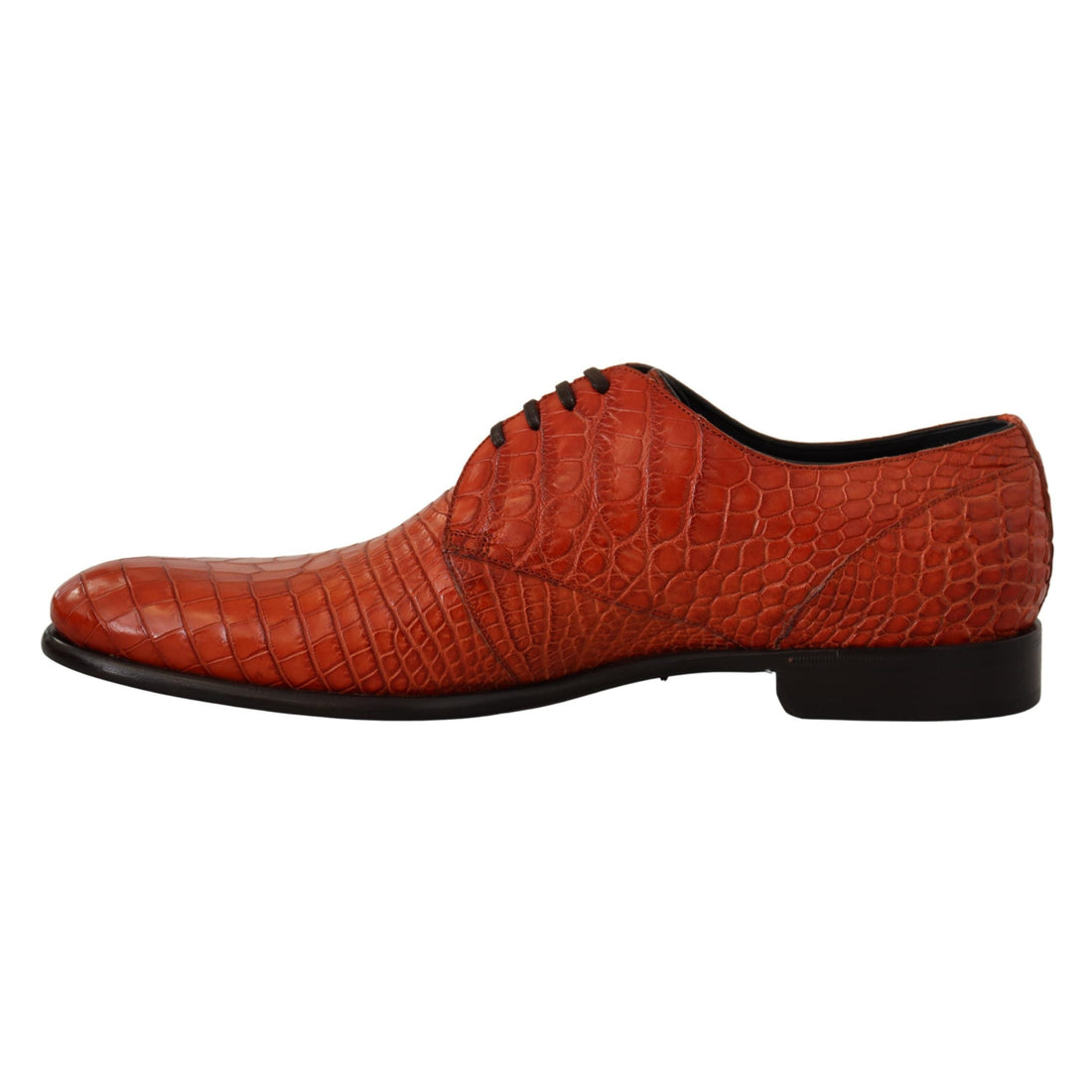 Dolce & Gabbana Exotic Orange Croc Leather Laceup Dress Shoes