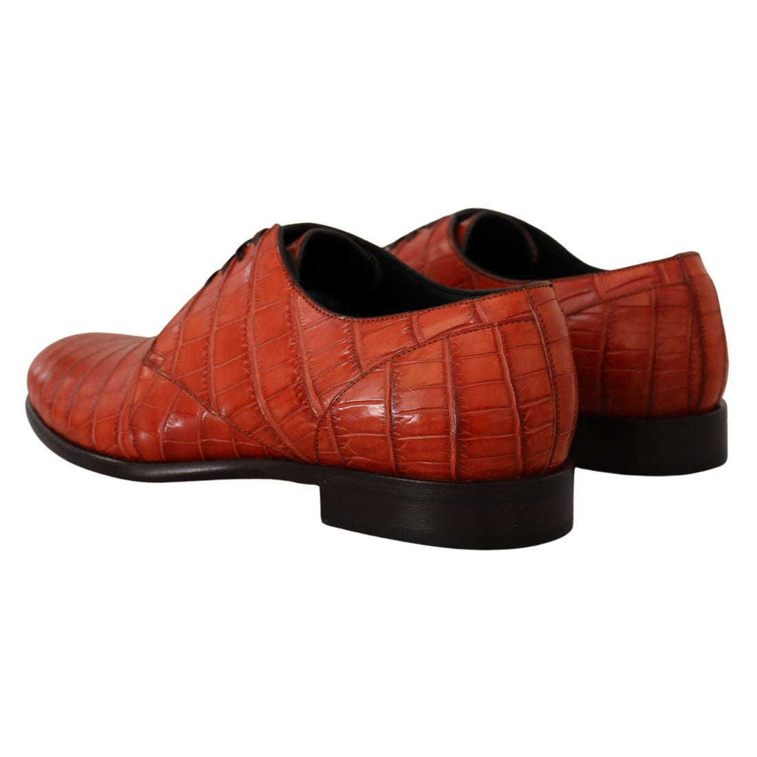 Dolce & Gabbana Exquisite Exotic Croc Leather Lace-Up Dress Shoes