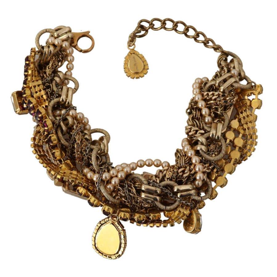 Dolce & Gabbana Sicilian Sparkle Gold-Tone Statement Necklace