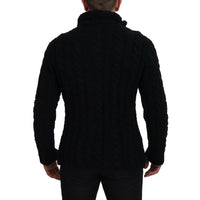 Dolce & Gabbana Elegant Black Wool-Cashmere Blend Cardigan