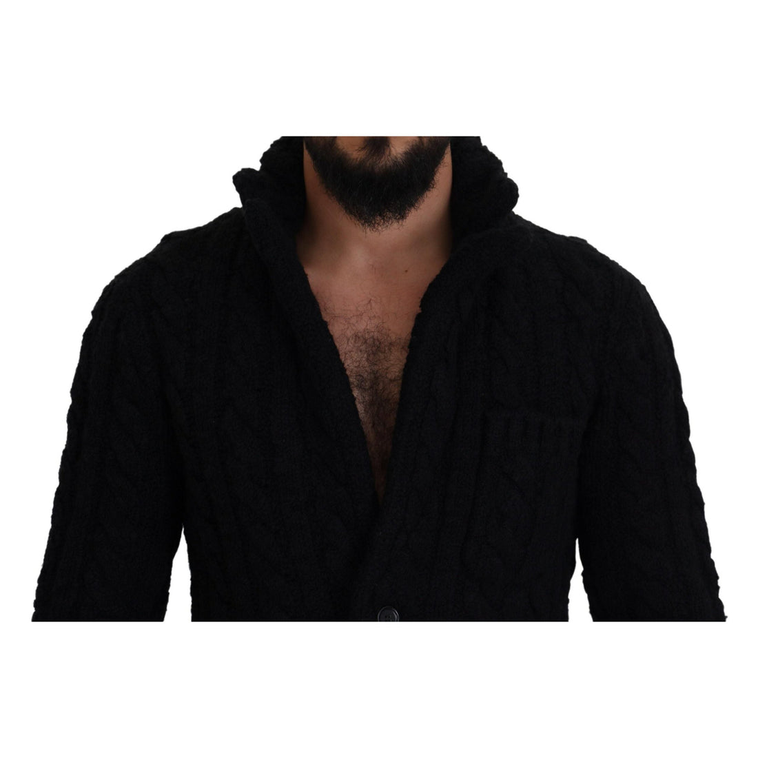 Dolce & Gabbana Elegant Black Wool-Cashmere Blend Cardigan