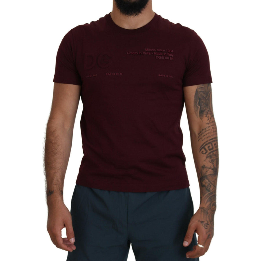 Dolce & Gabbana Elegant Maroon Crew Neck Casual Tee