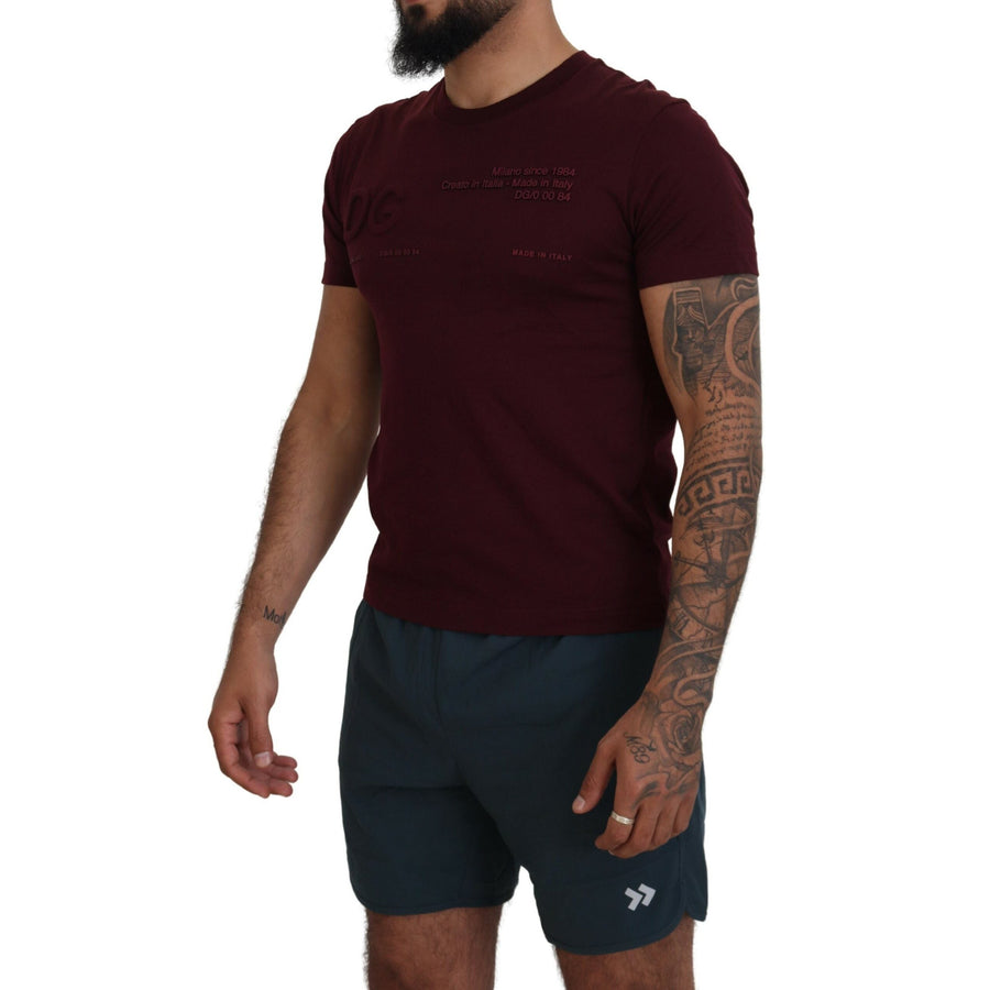 Dolce & Gabbana Elegant Maroon Crew Neck Casual Tee