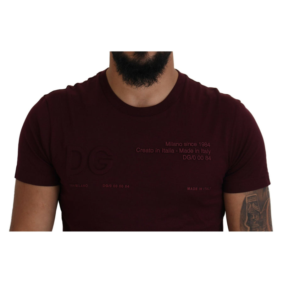 Dolce & Gabbana Elegant Maroon Crew Neck Casual Tee