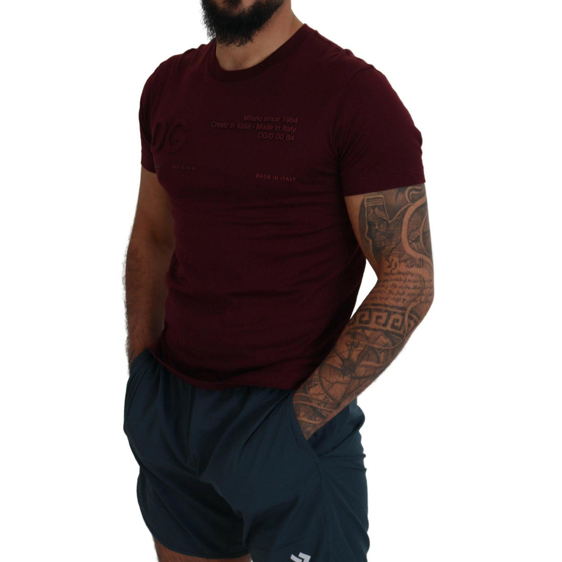 Dolce & Gabbana Elegant Maroon Crew Neck Casual Tee